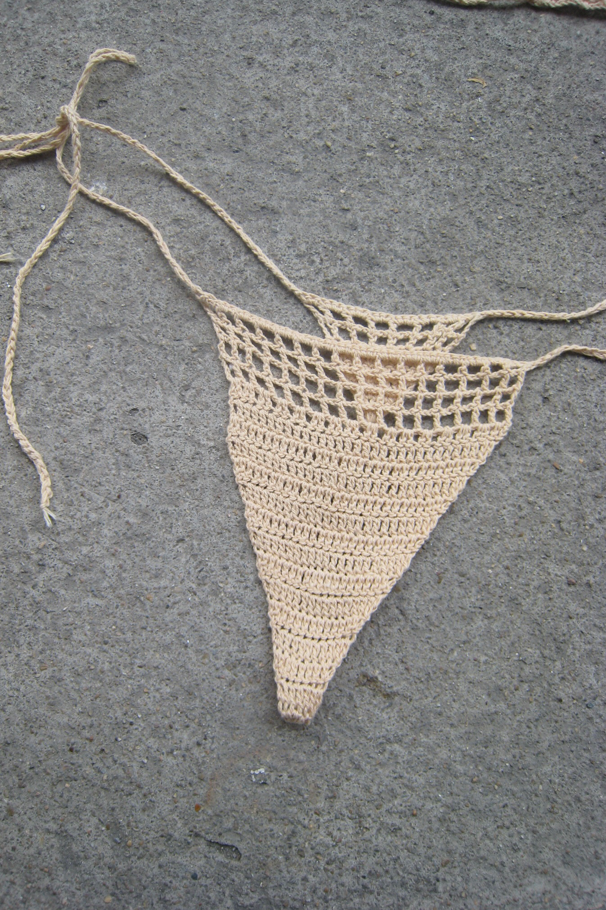 Crochet Bikini Bottom Beige