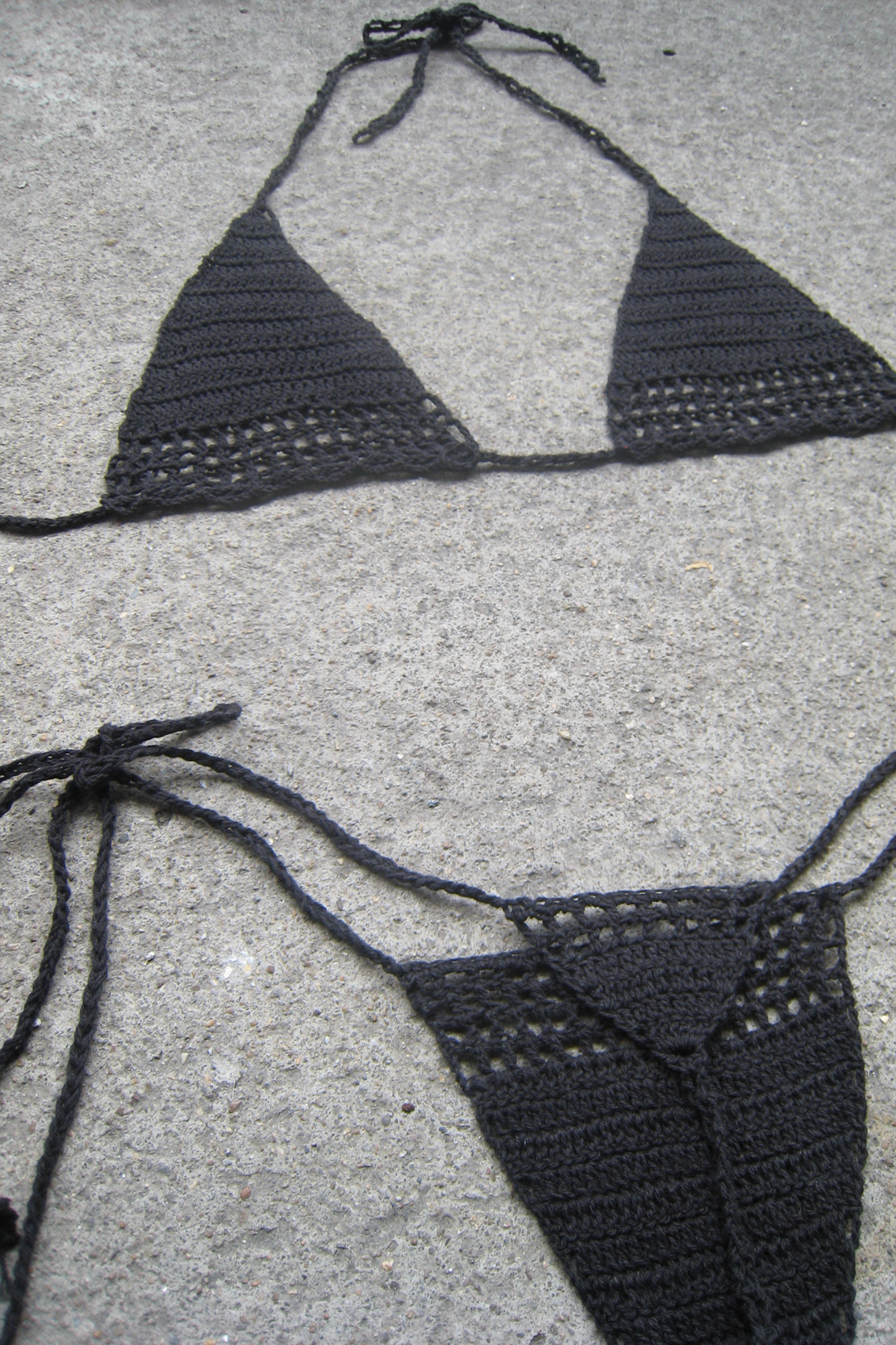 Crochet Bikini Top Black